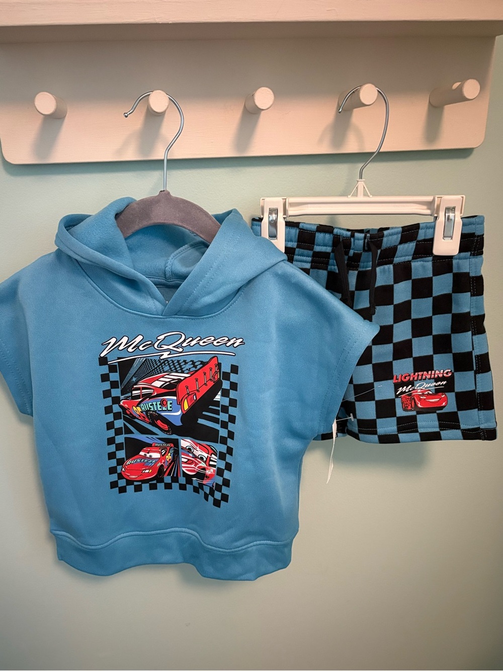 Cars Lightning McQueen Blue Kids Hoodie & Shorts Set